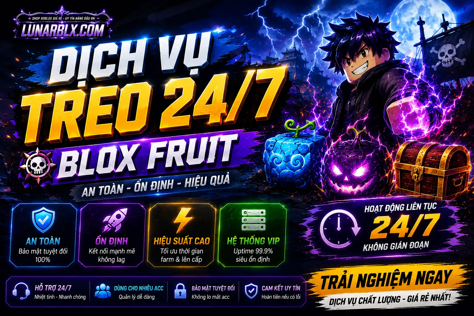 Cày Thuê Blox Fruit - Treo 24/7