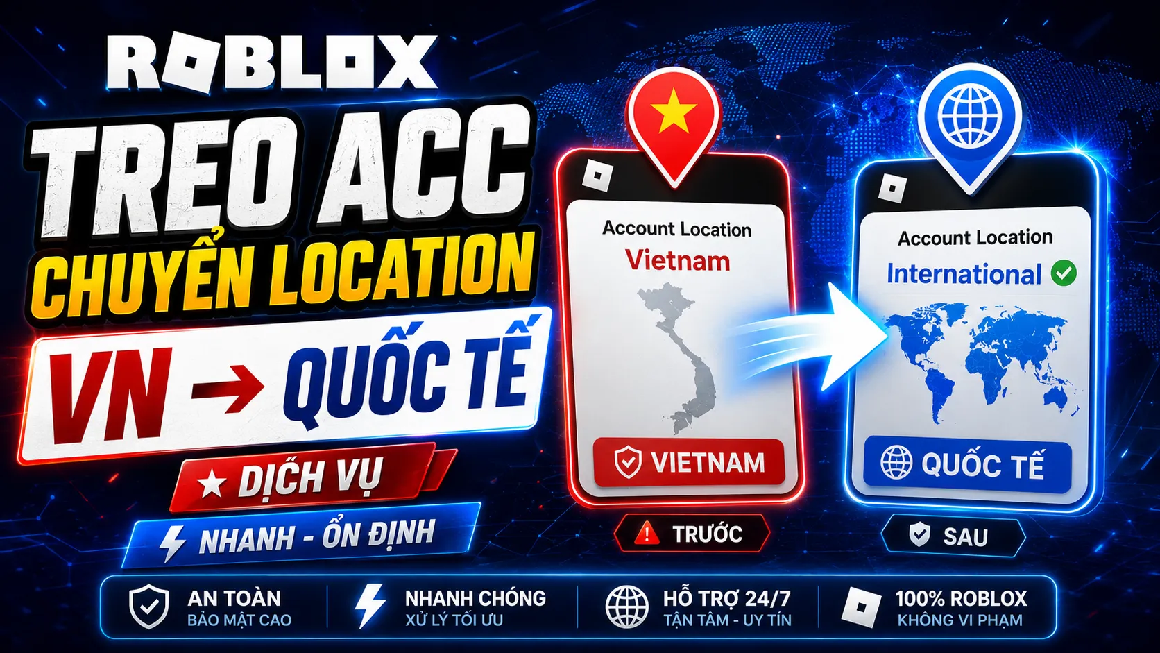 Chuyển Account Location Về Quốc Tế